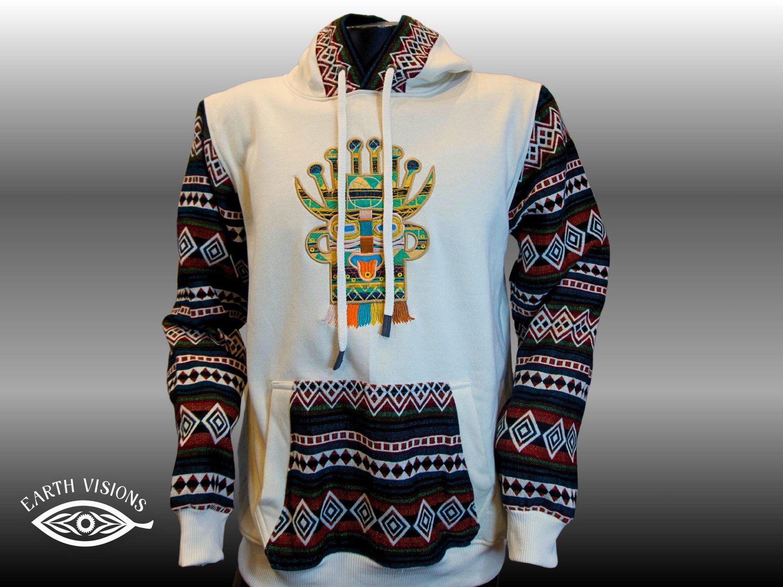 Tribal Pattern Hoodie – Andean-Inspired Pullover by Earth Visions